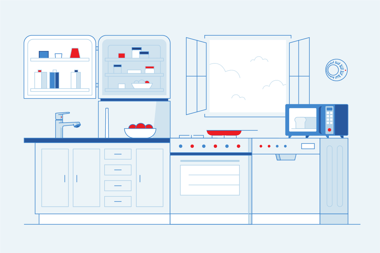 appliance lifespan illustration of a kitchen