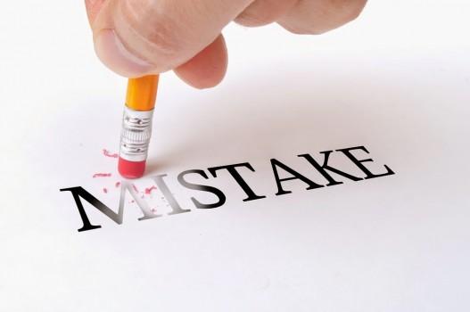 Erasing a mistake with pencil